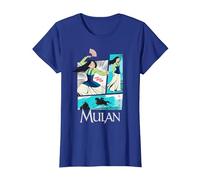 Disney Mulan Action Panels Maglietta, Donna, Blu Reale, XL