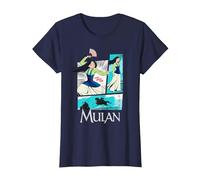Disney Mulan Action Panels Maglietta, Donna, Navy, S