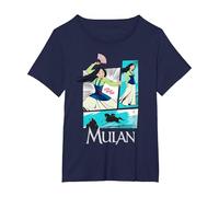 Disney Mulan Action Panels Maglietta, Donna plus-size, Navy, 2X