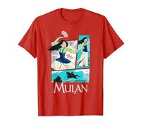 Disney Mulan Action Panels Maglietta, Uomo, Rosso, L