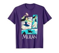 Disney Mulan Action Panels Maglietta, Uomo, Viola, S