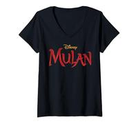 Disney Mulan Live Action Logo Maglietta con Collo a V