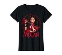 Disney Mulan Live Action Mulan Circle Ritratto Logo Maglietta, Donna, Nero, M