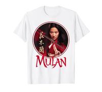 Disney Mulan Live Action Mulan Circle Ritratto Logo Maglietta, Uomo, Bianco, 5XL