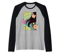 Disney Mulan Loyal Brave True Profile Maglia con Maniche Raglan