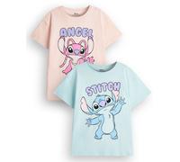 Disney Multicolore Stitch & Angel 2 Pack Confezione multipla da 2 magliette a ma