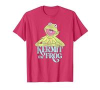Disney Muppets Kermit The Frog Vintage Maglietta, Uomo, Rosso Mélange, XL