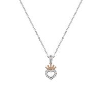 Disney N902753TZWL-18.PH - Collana con ciondolo a forma di cuore, in argento Sterling placcato oro 18 carati e zirconia cubica, taglia unica, in argento sterling
