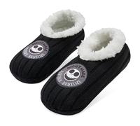Disney Nightmare Before Christmas Calze Pantofola Donna con Fodera in Sherpa, Calzini Antiscivolo per Casa (Nero)