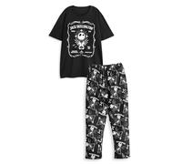 Disney Nightmare Before Christmas Jack Skellington Pigiama Uomo - Set Nero | Vanilla Underground, Maglia con Grafica, Pantaloni Stampa All-Over, Look Halloween, Natale, Regali per Lui