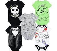 Disney Nightmare Before Christmas Jack Skellington Sally Newborn Baby Boys 5 Pack Bodysuits Multi 6-9 Months