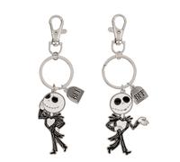 Disney Set portachiavi Nightmare Before Christmas scritta BFF Nero/Bianco/Argento Taglia Unica