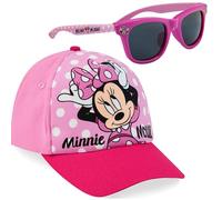 Disney Occhiali da Sole Bambina 100% UV e Regolabile Cappello Con Visiera (Rosa Minnie)