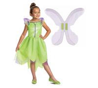 Disney Official Classic Tinkerbell Costume Kids includes Tinkerbell Wings, Tinke