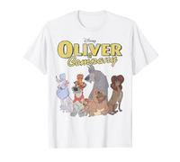 Disney Oliver And Company Group Shot Vintage Portrait Maglietta