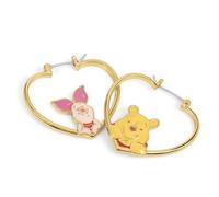 Disney Orecchini a cerchio da donna in argento Sterling con Winnie the Pooh e Pimpi a forma di cuore, color oro