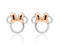 Disney, Orecchini a lobo, motivo silhouette di Minni, in argento Sterling, bicolore, Argento sterling