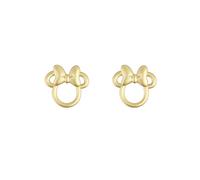 Disney Orecchini a perno placcati oro Minnie Mouse da ragazza, Ottone