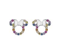 Disney Orecchini da bambina Minnie in argento 925 e 40 zirconi colorati, regalo Disney