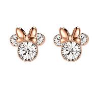 Disney Orecchini da donna Minnie Mouse, in argento Sterling con zirconi cubici e fiocco smaltato rosso