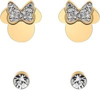 Disney Orecchini Minni Mouse, Collezione Acciaio Inossidabile, Colore Argento, UNICO, Pietre di zirconia cubica, Regalo per Ragazze e Donne (Chiaro 2)