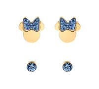 Disney Orecchini Minni Mouse, Collezione Acciaio Inossidabile, Colore Argento, UNICO, Pietre di zirconia cubica, Regalo per Ragazze e Donne (Blu 2)