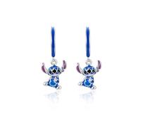 Disney Orecchini Stitch a Semi cerchio con Pendente Stitch, in Argento 925 con Smalto Blu, per Donne e Bambine, Comodi e Sicuri, Confezione Regalo, Gioielli Ufficiali Disney