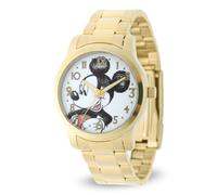 Disney Orologio analogico al quarzo analogico unisex W001844 Mickey Mouse, Oro, Bracciale