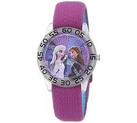 Disney Orologio analogico al quarzo con cinturino in nylon per bambini Frozen, per insegnare l'ora
