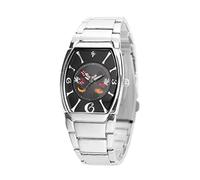 Disney Orologio analogico al quarzo con strass per adulti, nero/Argento, Bracciale