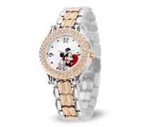 Disney Adult Round CZ Stone Analog Quartz Floating Stones Bracelet Watch