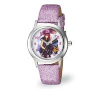 DISNEY Girls Descendants 2 Stainless Steel Analog-Quartz Watch with Leather-Synthetic Strap, Purple, 15 (Model: WDS000247)