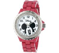 Disney Orologio da polso analogico al quarzo scintillante smalto adulto, rosa, bianco, No Size, Topolino