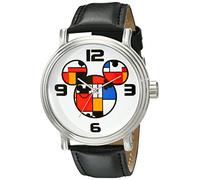 Disney Orologio da uomo W001834 Mickey Mouse analogico al quarzo nero, movimento al quarzo nero, Nero, Movimento al quarzo