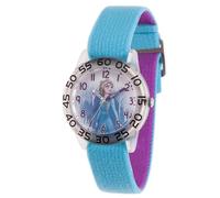 Disney Orologio Frozen 2 per Ragazze 4-7 - Principessa con Quadrante Personaggio - Regalo per Bambini - Lunetta Trasparente e Cinturino in Nylon Blu-Viola con Chiusura in Velcro - Acquista e RICEVI 1