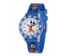 Disney Orologio Mickey Mouse per bambini 3-7 con quadrante classico - Regalo per ragazzi che amano Topolino - Quadrante di facile lettura, lunetta blu e cinturino in nylon blu - Acquista e ottieni 1