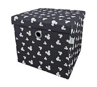 Disney Ottomano quadrato con stampa silhouette di Topolino con deposito per bambini