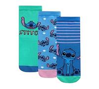 Disney Pacco da 3 calzini Lilo e Stitch | Calzini Lilo & Stitch per ragazze | Confezione di 3 paia di calze in cotone per ragazze |Multicolore 31-36