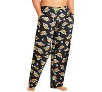 Disney Pantaloni Pigiama Uomo Adolescenti Morbido Confortevole Pantaloni Cotone con Tasche Abbigliamento da Casa Idee Regalo (2XL, Nero Baby Yoda)