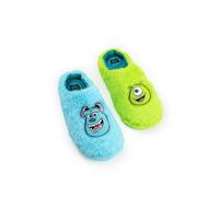 Disney Pantofole blu e verdi di Monsters & Co. Mike Wazowski e Sulley | Abbigliamento da interno soffice | Calzature da relax unisex per adulti | Merchandising