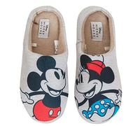 Disney Pantofole da donna Minnie Mouse, ciabatte Mickey Mouse per ragazze, pantofole foderate calde, Grigio, 40 EU