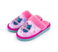 Disney Pantofole da ragazza Lilo & Stitch - Graziose pantofole ricamate con Stitch & Angel con fodera in pelliccia sintetica, suola antiscivolo e tacco imbottito - Scarpe da casa per bambini taglie 42