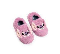 Disney Pantofole slip-on rosa per bambine di Lilo & Stitch Angel | Abbigliamento da casa soffice | Calzature con i personaggi dei film rilassarsi | Pantofole da casa per bambini