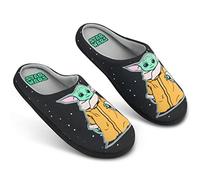 Disney Pantofole Uomo - Ciabatte Uomo Invernali Antiscivolo Divertenti - Slippers Calde da Casa Baby Yoda Gadget Regalo (Nero Baby Yoda, 47 EU)