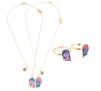 Disney Parure di Gioielli per Bambine e Ragazze Stitch Bracciale Orecchini Collana Amicizia Stitch (Collana/Anello Stitch)