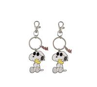`Disney - Peanuts Snoopy White, Yellow And Silver Bff Keyring Set` ACC NUOVO