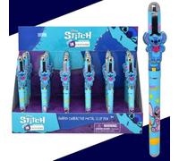 Disney Penna a clip in metallo con personaggio Stitch, blu, design a forma di per bambini 3+