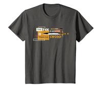 Disney Percy Jackson Riptide Pen is Mightier Than the Sword Maglietta, Bambini, Asfalto, 12 anni