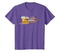 Disney Percy Jackson Riptide Pen is Mightier Than the Sword Maglietta, Bambini, Viola Mélange, 12 anni