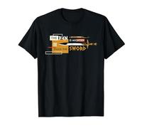 Disney Percy Jackson Riptide Pen is Mightier Than the Sword Maglietta, Uomo, Nero, 4XL
